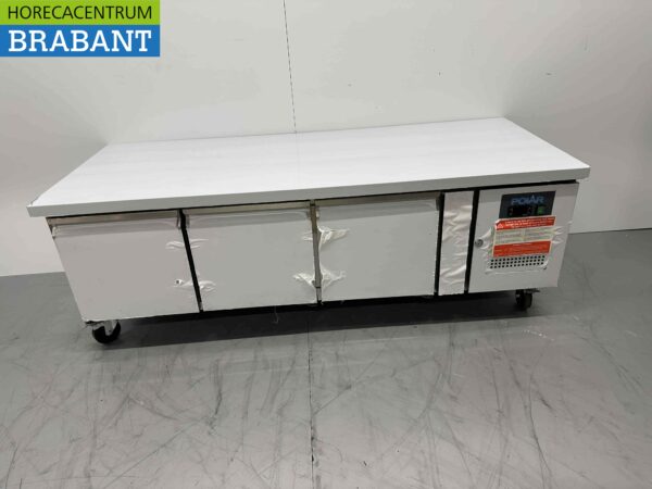 Acier inoxydable Polar Réfrigération Comptoir 3 portes 179,5 cm 230V Horeca