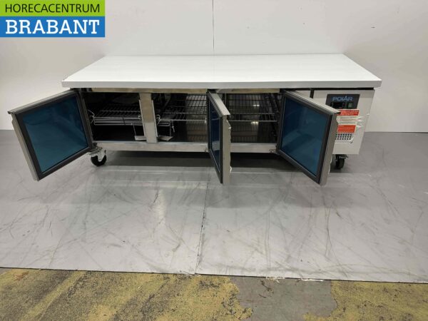 Acier inoxydable Polar Réfrigération Comptoir 3 portes 179,5 cm 230V Horeca – Image 4
