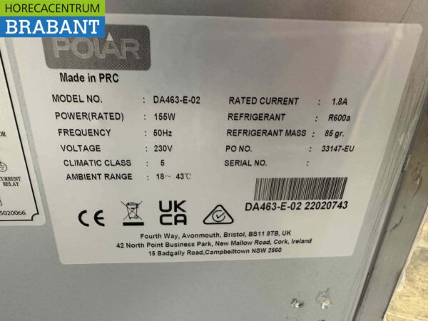 Acier inoxydable Polar Réfrigération Comptoir 3 portes 179,5 cm 230V Horeca – Image 5