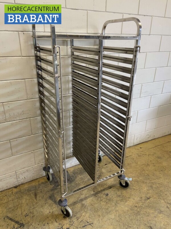 Acier inoxydable Chariot à double plateau 30 x 1/1 Gastronorm GN Catering – Image 3