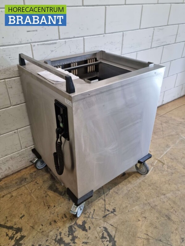 Acier inoxydable Mobile Distributeur de gobelets chauffants 50 x 50 cm 230V Horeca – Image 3