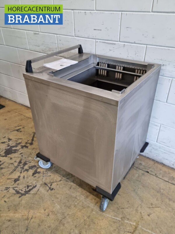 Acier inoxydable Mobile Distributeur de gobelets chauffants 50 x 50 cm 230V Horeca – Image 2