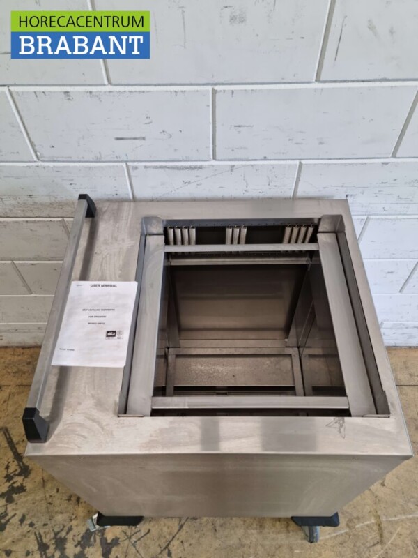 Acier inoxydable Mobile Distributeur de gobelets chauffants 50 x 50 cm 230V Horeca – Image 4