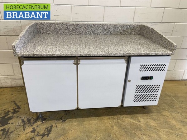 Établi à pizza en acier inoxydable Table à pizza Saladette 151 cm 230V Horeca
