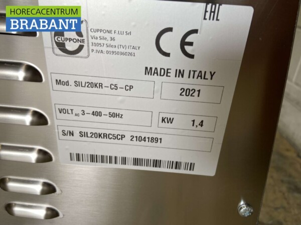Cuppone Silea 20KR en acier inoxydable Mélangeur à spirale Mélangeur de pâte 20 kg 400V Horeca – Image 7