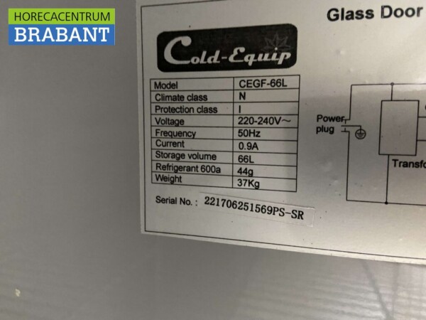 Cold Equip Porte vitrée Vitrine Congélateur Congélateur 66 litres 230V Horeca – Image 5