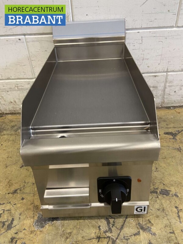Planche à griller Gastro-Inox en acier inoxydable Plaque à griller Plancha lisse 30 cm 230V Horeca