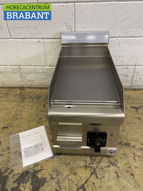 Planche à griller Gastro-Inox en acier inoxydable Plaque à griller Plancha lisse 30 cm 230V Horeca – Image 2