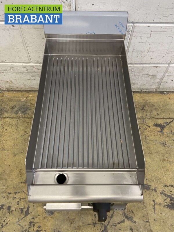 Planche à griller Gastro-Inox en acier inoxydable Planche à griller Plancha nervurée 30 cm 230V Horeca – Image 2