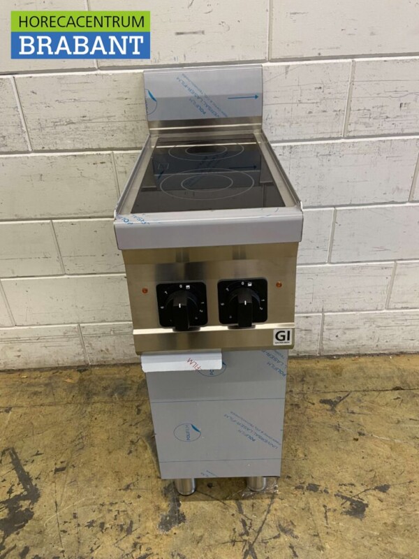 Acier inoxydable Gastro-Inox 2 brûleurs Cuisinière électrique vitrocéramique 230V Horeca
