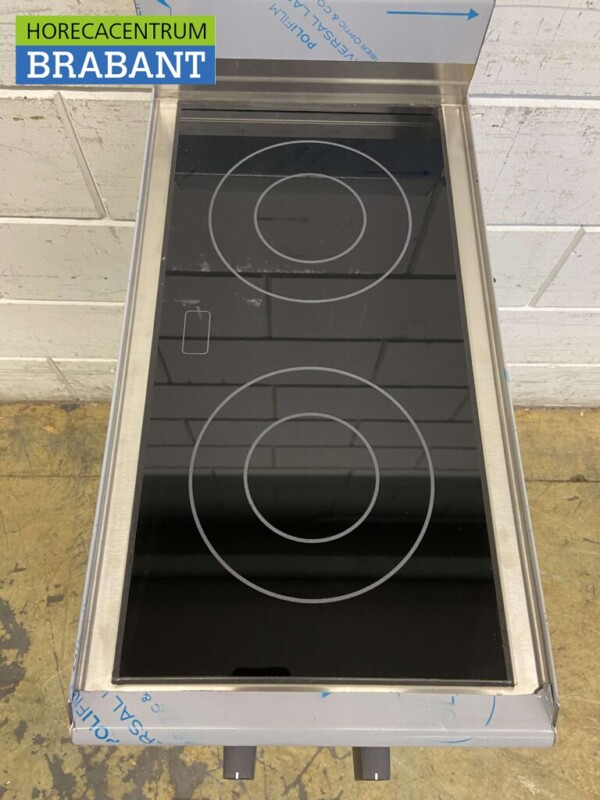 Acier inoxydable Gastro-Inox 2 brûleurs Cuisinière électrique vitrocéramique 230V Horeca – Image 3