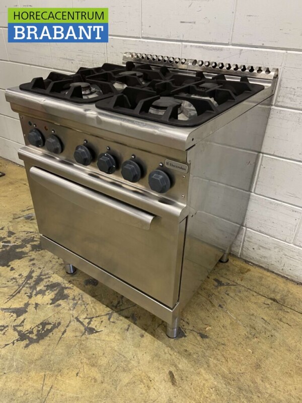 Plaque de cuisson à gaz 4 feux Electrolux en acier inoxydable avec four 400V 70 cm Horeca – Image 2