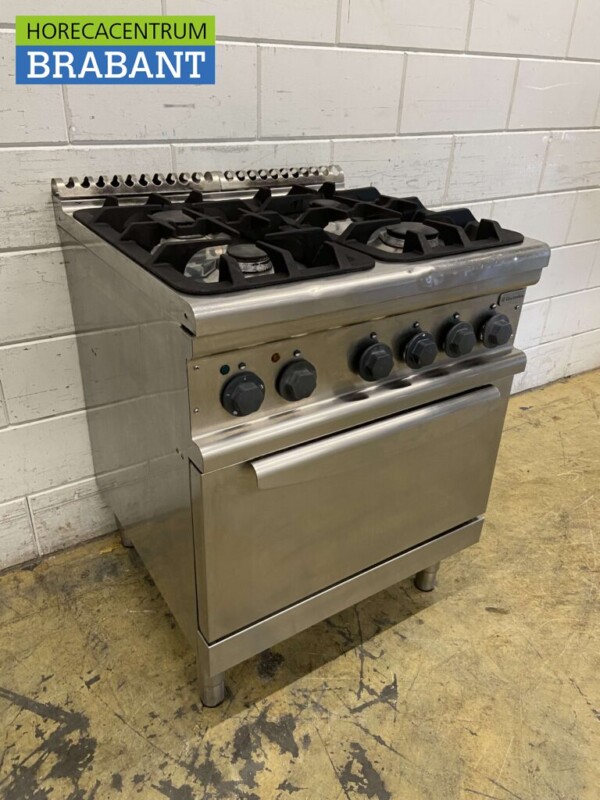 Plaque de cuisson à gaz 4 feux Electrolux en acier inoxydable avec four 400V 70 cm Horeca – Image 3