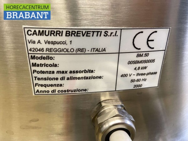 Distributeur d'eau chaude Camurri en acier inoxydable Distributeur de café 50 litres 400V Horeca – Image 6