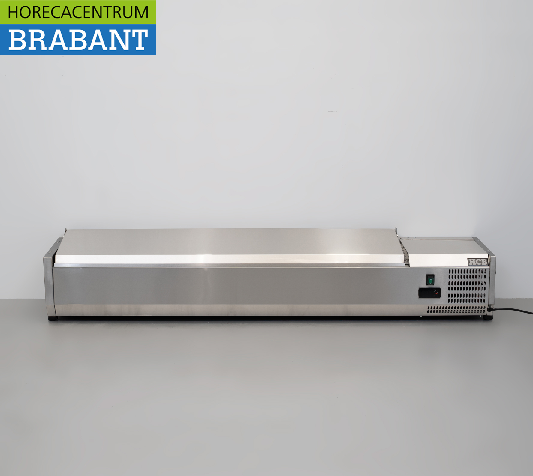 HCB inox Vitrine de comptoir Vitrine de comptoir saladière 8 x 1/4 GN 160 cm Horeca