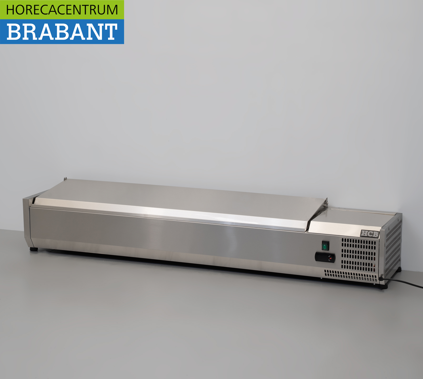 HCB inox Vitrine de comptoir Vitrine de comptoir saladière 8 x 1/4 GN 160 cm Horeca – Image 2
