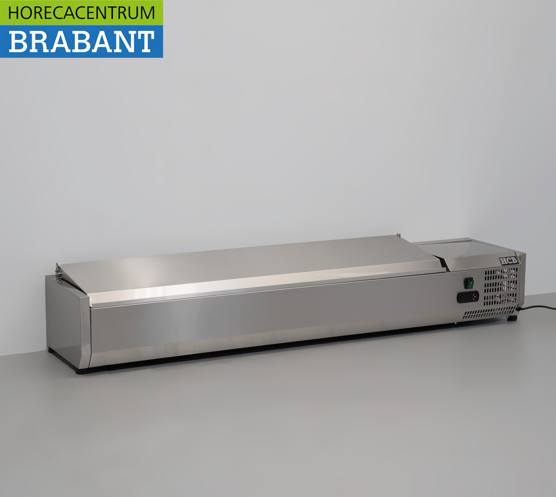 HCB inox Vitrine de comptoir Vitrine de comptoir saladière 8 x 1/4 GN 160 cm Horeca – Image 3