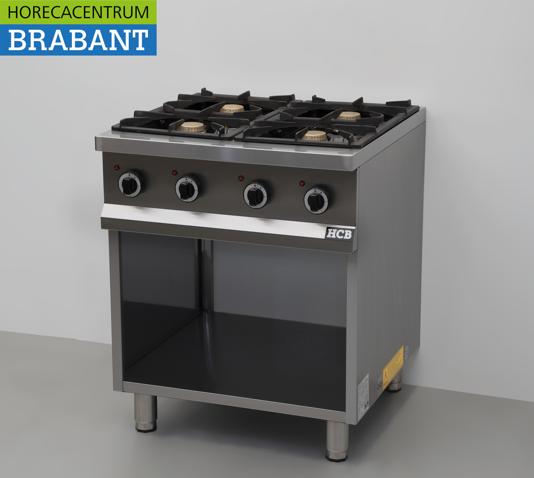 HCB acier inoxydable Cuisinière à gaz 4 brûleurs Série 700 70 cm 24 kW Horeca – Image 2