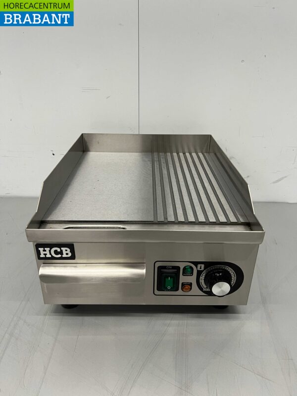 Plaque de gril en acier inoxydable 1/2 nervurée 36 cm 230V Horeca