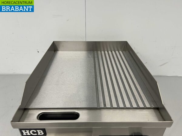 Plaque de gril en acier inoxydable 1/2 nervurée 36 cm 230V Horeca – Image 5