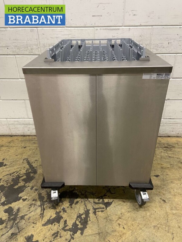 Acier inoxydable Mobile Waskrattenwagen Waskrattendispenser 50 x 50 cm 230V Horeca