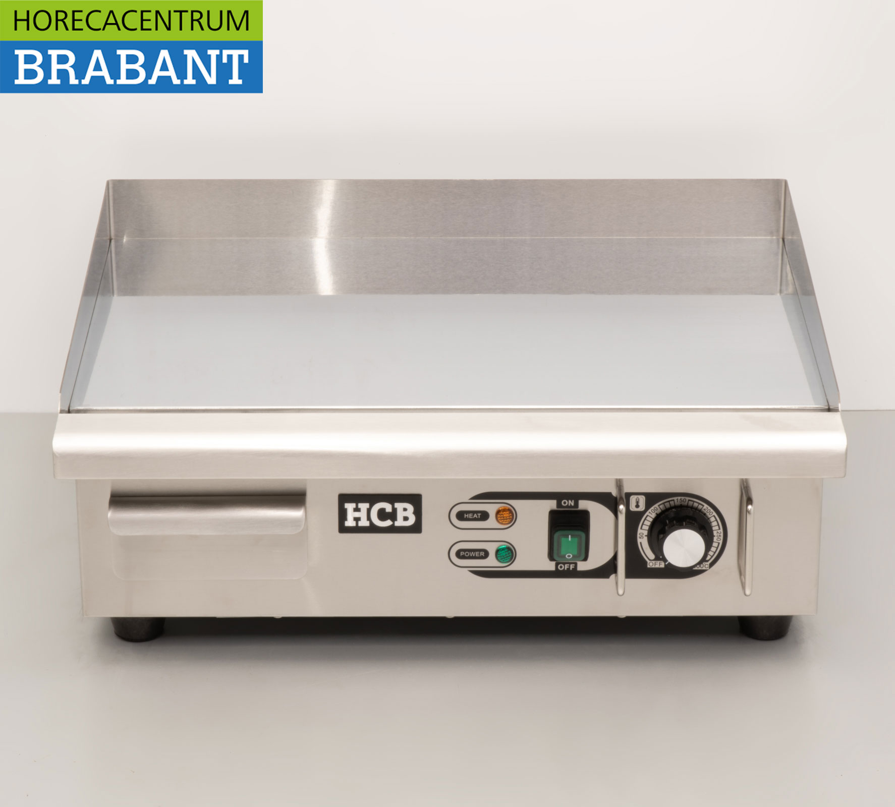 HCB Acier inoxydable Plaque de gril miroir Chrome Plaque de gril 55 cm 230V Horeca