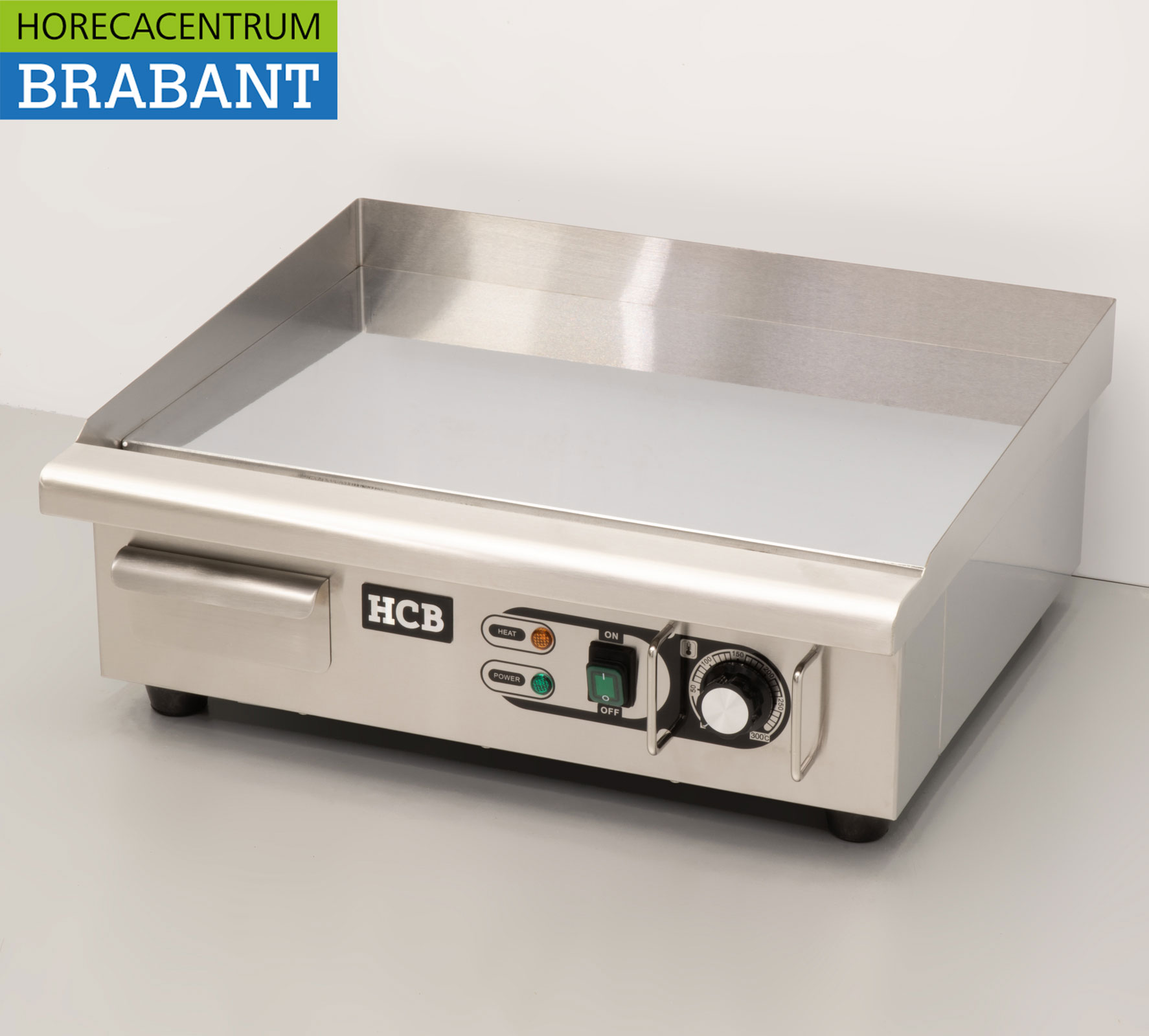 HCB Acier inoxydable Plaque de gril miroir Chrome Plaque de gril 55 cm 230V Horeca – Image 2