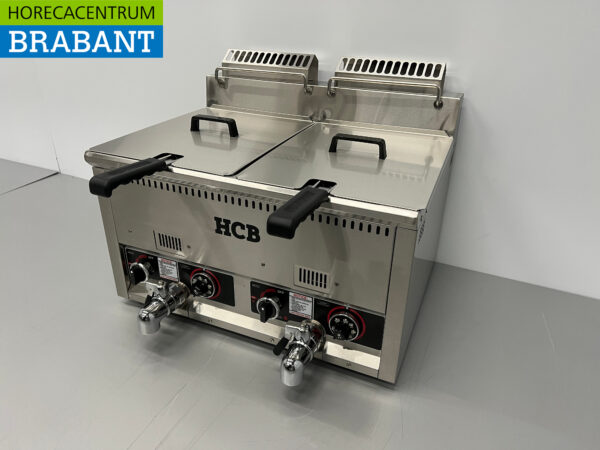 Friteuse double en acier inoxydable 2 x 21 litres PROPAAN gas Catering – Image 3