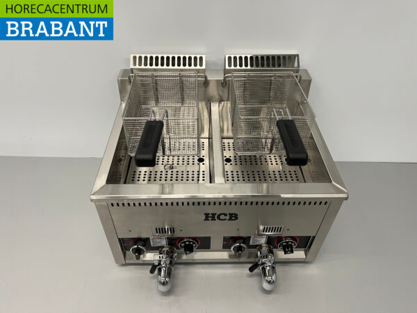 Friteuse double en acier inoxydable 2 x 21 litres PROPAAN gas Catering – Image 4