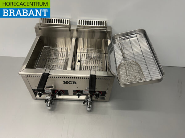 Friteuse double en acier inoxydable 2 x 21 litres PROPAAN gas Catering – Image 6