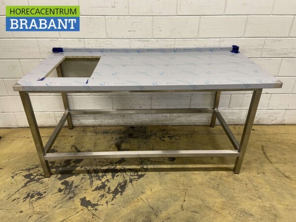 Table de travail en acier inoxydable Modèle solidement soudé 180 x 82 x 89,5 cm Restauration