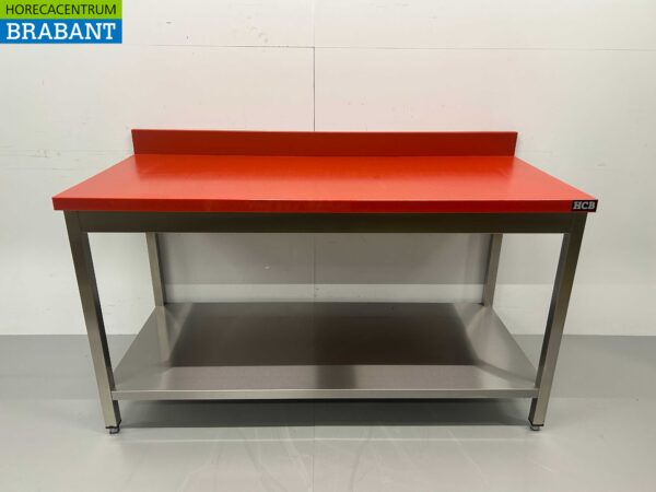 Acier inoxydable HCB Polyéthylène PE Table de découpe Table de travail Premium-line 160 cm Restauration Boucherie