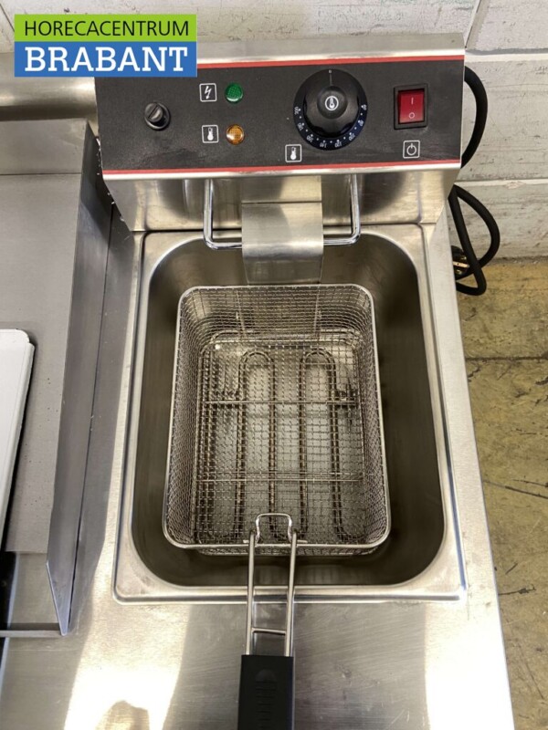 Plaque de cuisson en acier inoxydable avec friteuse 8 litres 230V Horeca – Image 6