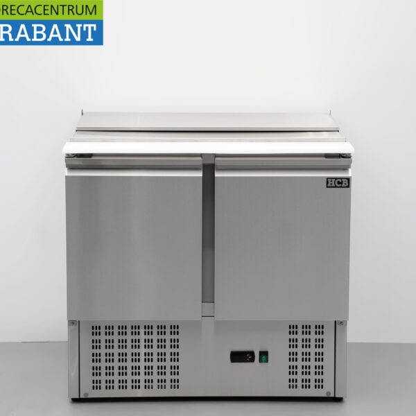 HCB inox Saladette Réfrigérée Comptoir 2 portes 1/1 GN 90 cm 230V Horeca