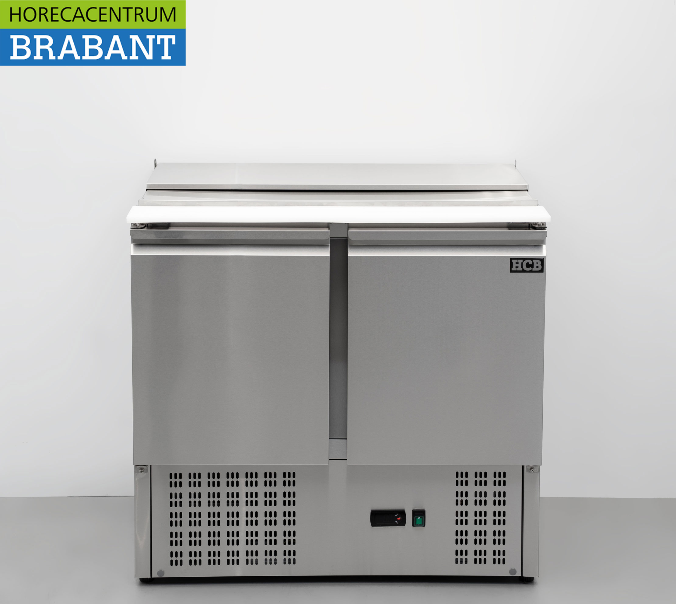 HCB inox Saladette Réfrigérée Comptoir 2 portes 1/1 GN 90 cm 230V Horeca