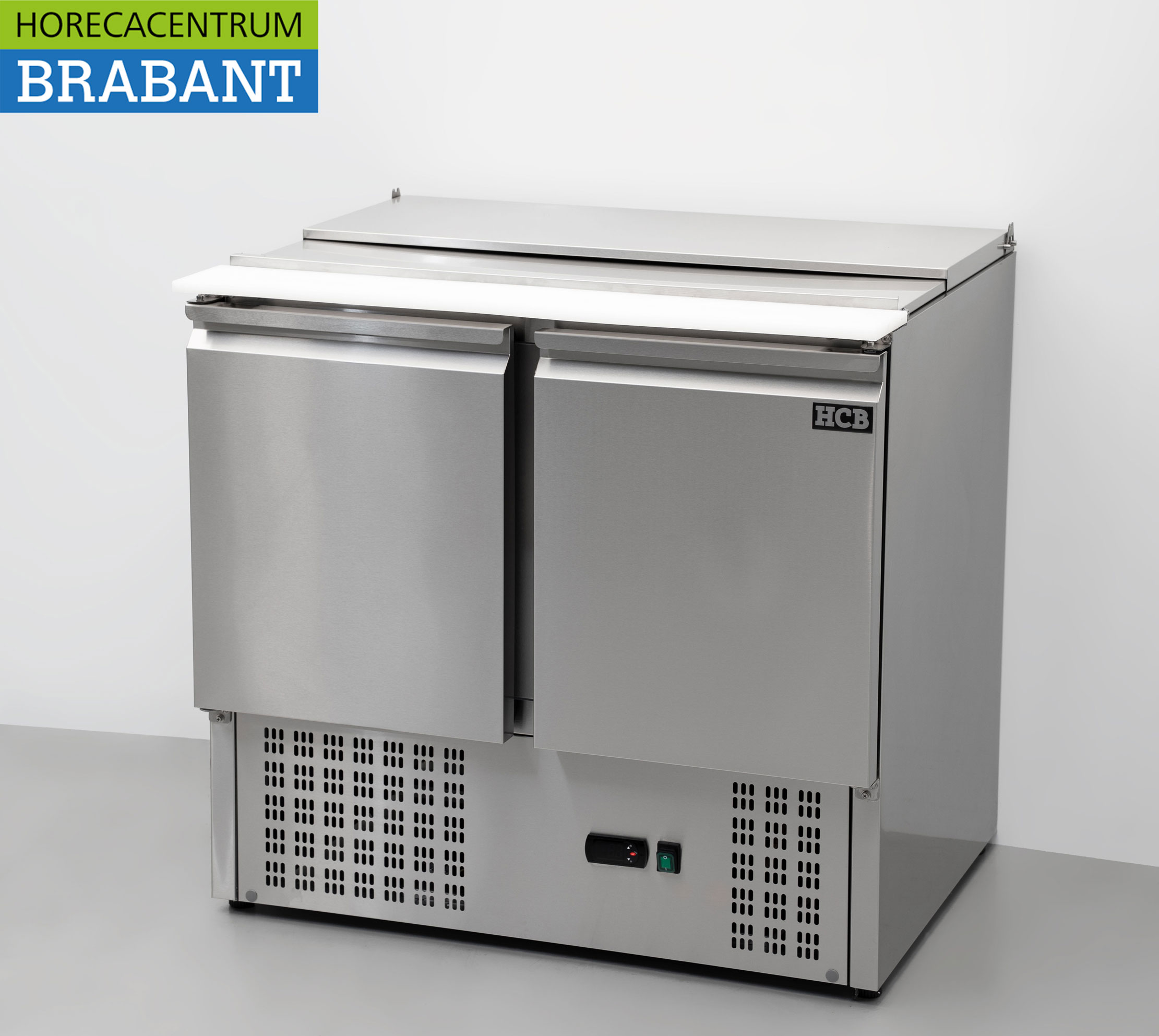 HCB inox Saladette Réfrigérée Comptoir 2 portes 1/1 GN 90 cm 230V Horeca – Image 2