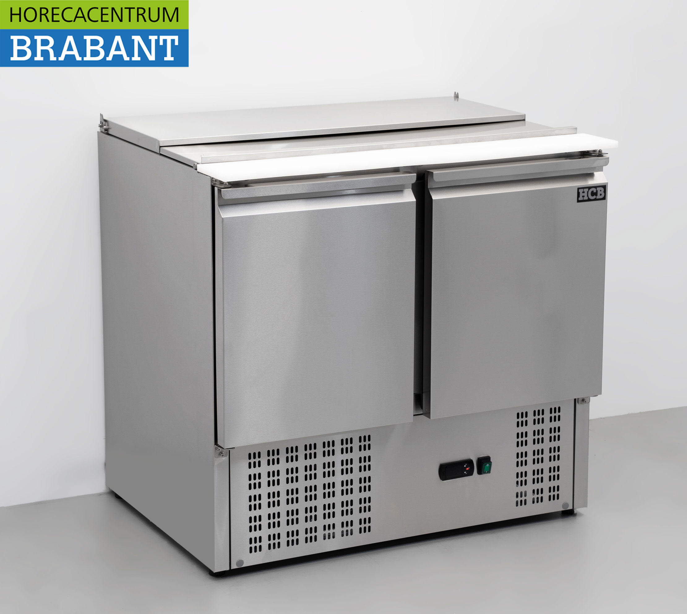 HCB inox Saladette Réfrigérée Comptoir 2 portes 1/1 GN 90 cm 230V Horeca – Image 3