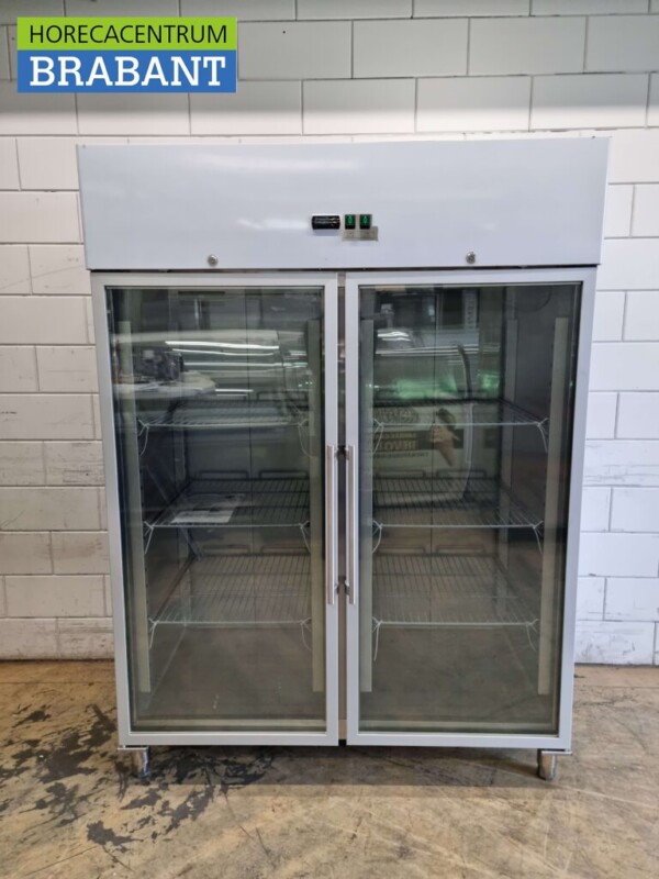Acier inoxydable Congélateur double porte 2 portes en verre Congélateur 1300 litres 230V Horeca