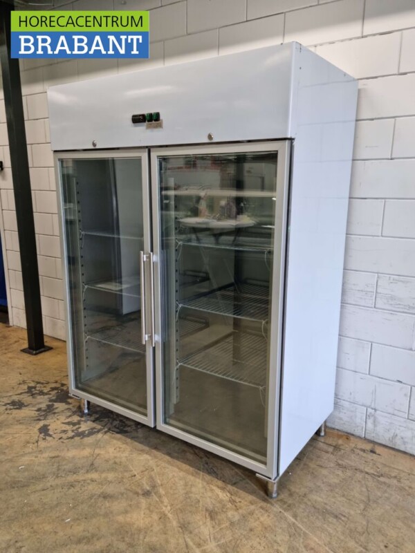Acier inoxydable Congélateur double porte 2 portes en verre Congélateur 1300 litres 230V Horeca – Image 2