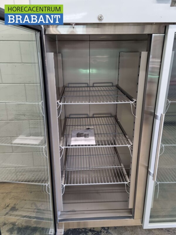 Acier inoxydable Congélateur double porte 2 portes en verre Congélateur 1300 litres 230V Horeca – Image 4