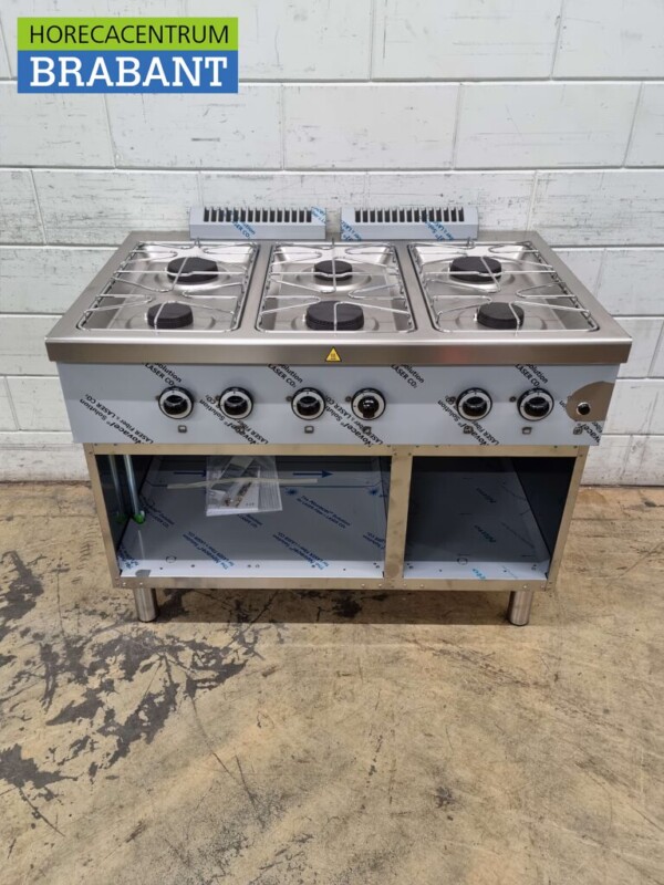 Gazinière MBM Dexion 6 feux en acier inoxydable 110 cm GAS Horeca