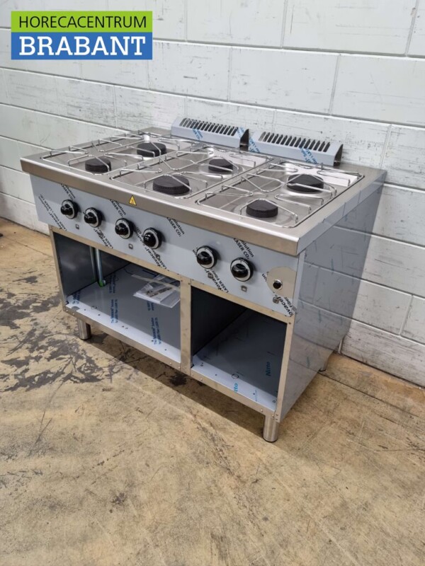 Gazinière MBM Dexion 6 feux en acier inoxydable 110 cm GAS Horeca – Image 3