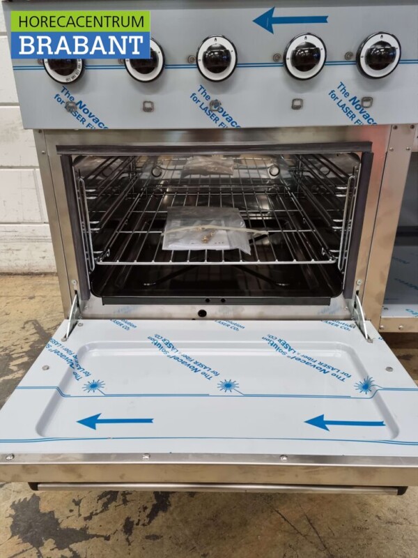 Acier inoxydable MBM Dexion Cuisinière à gaz 6 feux avec four à gaz 110 cm GAS Horeca – Image 5