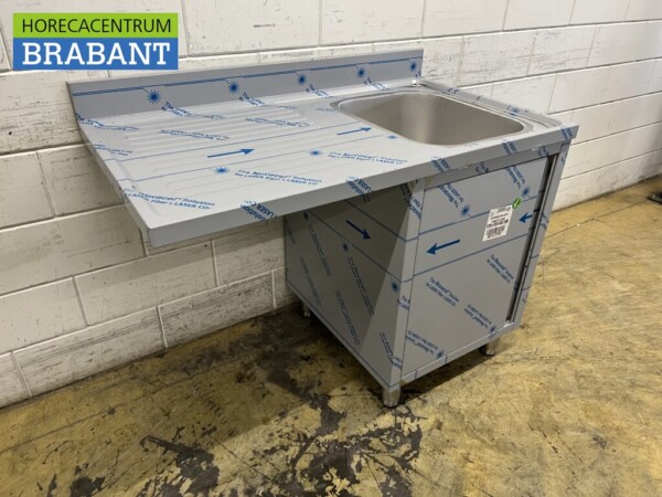 Évier en acier inoxydable Évier à porte rabattable 120 cm Horeca – Image 3
