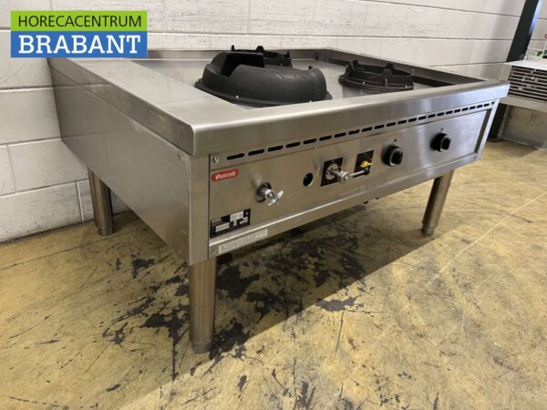 Table wok Nayati en acier inoxydable cuiseur wok 3 brûleurs 150 cm Propane gaz Restauration – Image 4