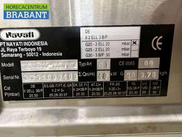 Table wok Nayati en acier inoxydable cuiseur wok 3 brûleurs 150 cm Propane gaz Restauration – Image 9