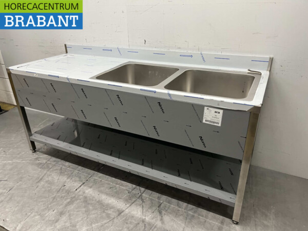 Evier double en acier inoxydable Premium-line Modèle soudé 200 cm Horeca – Image 2