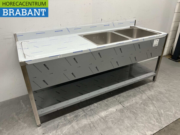 Evier double en acier inoxydable Premium-line Modèle soudé 200 cm Horeca – Image 3