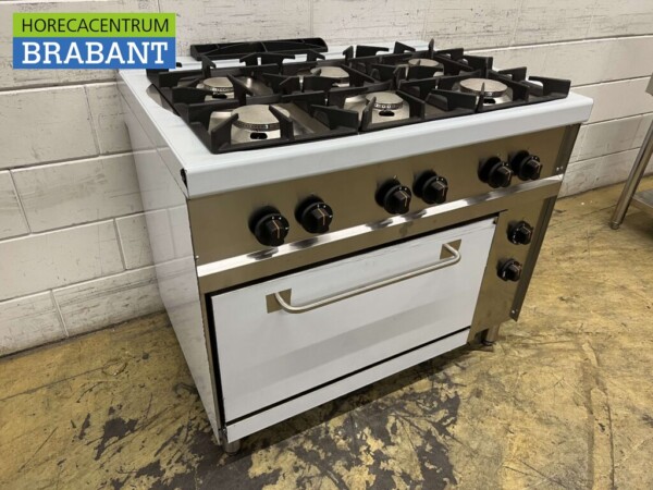 Plaque de cuisson à gaz Giga 6 feux en acier inoxydable avec four électrique 100 cm GAS/400V Horeca – Image 3