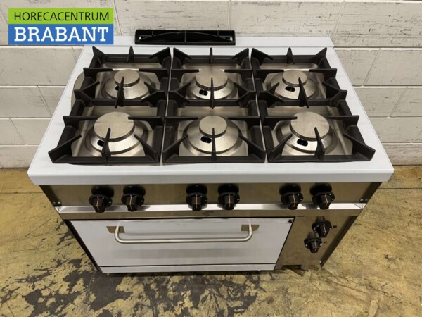 Plaque de cuisson à gaz Giga 6 feux en acier inoxydable avec four électrique 100 cm GAS/400V Horeca – Image 4